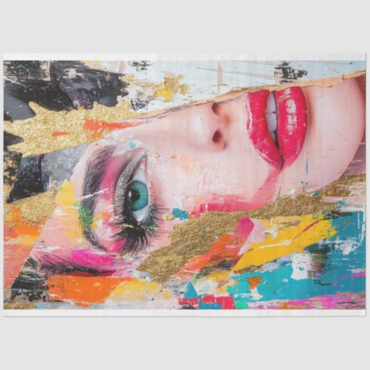 Abstract Vergulde Weerstand Kunst Decoupage Tissuepapier (Voorkant)