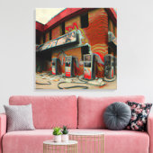 Abstract verlaten tankstation AI Art Canvas Afdruk (Insitu (Woonkamer))