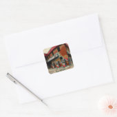 Abstract verlaten tankstation AI Art Vierkante Sticker (Envelop)