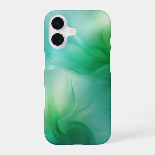 Abstract Verlopend Groen en Blauw iPhone 16 Hoesje (Achterkant)