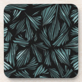 Abstract verschrompeld glazen blauw patroon bier onderzetter (Voorkant)