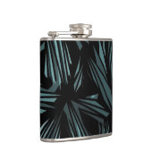 Abstract verschrompeld glazen blauw patroon heupfles (Rechts)