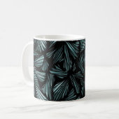 Abstract verschrompeld glazen blauw patroon koffiemok (Voorkant links)