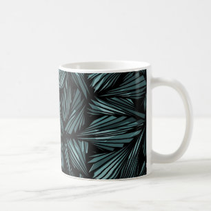 Abstract verschrompeld glazen blauw patroon koffiemok