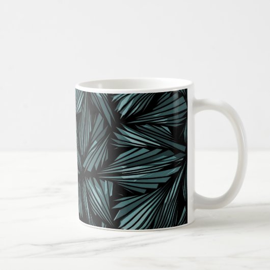 Abstract verschrompeld glazen blauw patroon koffiemok (Rechts)