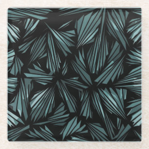 Abstract verschrompeld glazen blauw patroon onderzetter