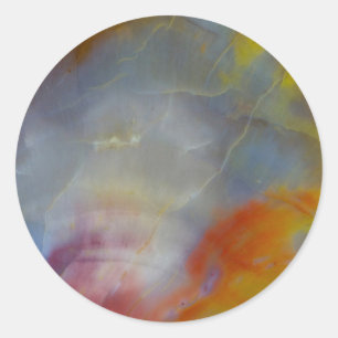 Abstract versteend hout close-up ronde sticker