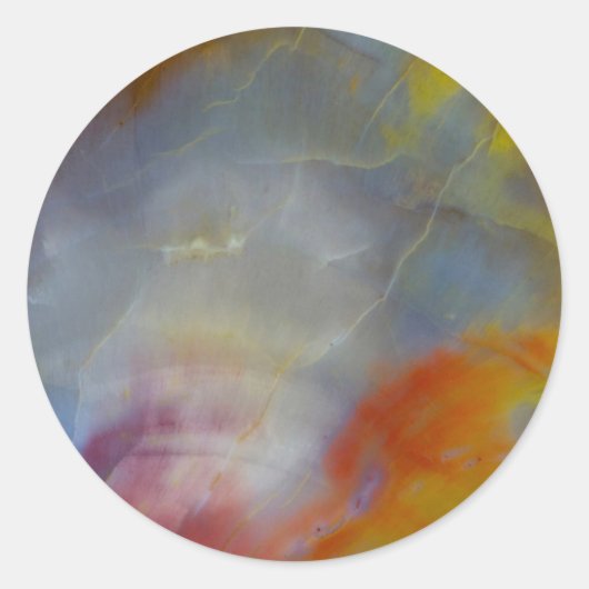 Abstract versteend hout close-up ronde sticker (Voorkant)