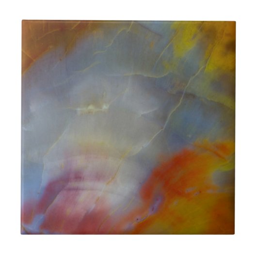 Abstract versteend hout close-up tegeltje (Voorkant)