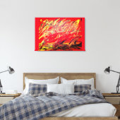 Abstract vertakt canvas Afdrukken "Vetvormig snoer (Insitu (Slaapkamer))