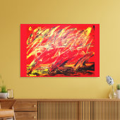 Abstract vertakt canvas Afdrukken "Vetvormig snoer (Insitu (Woonkamer))