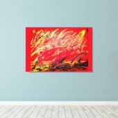 Abstract vertakt canvas Afdrukken "Vetvormig snoer (Insitu (Houten vloer))