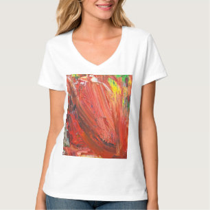 Abstract Verticaal Gebaar in Rood T-shirt