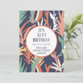 Abstract vertrekt verjaardagsuitnodiging kaart (Staand voorkant)