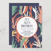 Abstract vertrekt verjaardagsuitnodiging kaart (Voorkant / Achterkant)