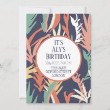 Abstract vertrekt verjaardagsuitnodiging