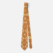 Abstract, vervormd patroon met glanzende Ochre Scr Stropdas (Voorkant)