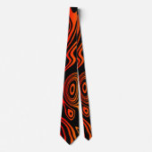 Abstract Vervormde Zwarte en Oranje Kleur Das (Voorkant)