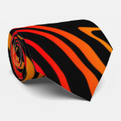 Abstract Vervormde Zwarte en Oranje Kleur Das (Opgerold)