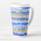Abstract Vet Blauwgroen Blauw Oranje Caramel Latte Mok (Rechterhoek)
