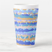 Abstract Vet Blauwgroen Blauw Oranje Caramel Latte Mok (Voorkant)