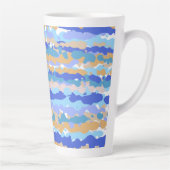 Abstract Vet Blauwgroen Blauw Oranje Caramel Latte Mok (Rechts)
