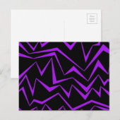 Abstract, vet, levendig geometrisch zigzagpatroon briefkaart (Voorkant / Achterkant)