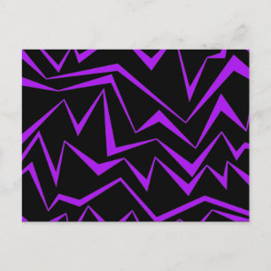 Abstract, vet, levendig geometrisch zigzagpatroon briefkaart