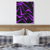Abstract, vet, levendig geometrisch zigzagpatroon canvas afdruk (Insitu (Slaapkamer))
