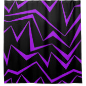 Abstract, vet, levendig geometrisch zigzagpatroon douchegordijn (Voorkant)