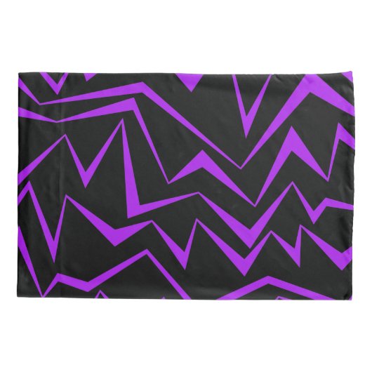 Abstract, vet, levendig geometrisch zigzagpatroon kussensloop (Achterkant)