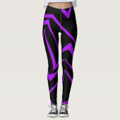 Abstract, vet, levendig geometrisch zigzagpatroon leggings (Voorkant)