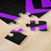 Abstract, vet, levendig geometrisch zigzagpatroon legpuzzel (Zijkant)