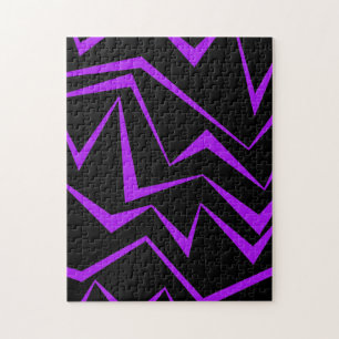 Abstract, vet, levendig geometrisch zigzagpatroon legpuzzel