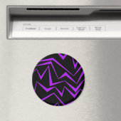 Abstract, vet, levendig geometrisch zigzagpatroon magneet (Insitu (Vaatwasser))