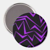 Abstract, vet, levendig geometrisch zigzagpatroon magneet (Voorkant / Achterkant)