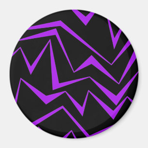 Abstract, vet, levendig geometrisch zigzagpatroon magneet