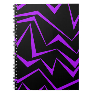Abstract, vet, levendig geometrisch zigzagpatroon notitieboek