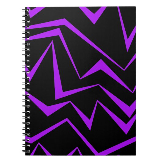 Abstract, vet, levendig geometrisch zigzagpatroon notitieboek (Voorkant)