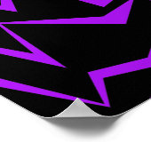 Abstract, vet, levendig geometrisch zigzagpatroon poster (Hoek)