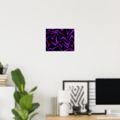 Abstract, vet, levendig geometrisch zigzagpatroon poster (Thuiskantoor)
