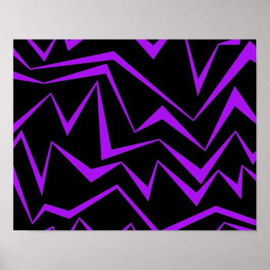Abstract, vet, levendig geometrisch zigzagpatroon poster (Voorkant)