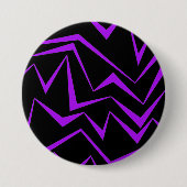 Abstract, vet, levendig geometrisch zigzagpatroon ronde button 7,6 cm (Voorkant)