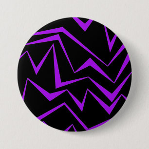 Abstract, vet, levendig geometrisch zigzagpatroon ronde button 7,6 cm