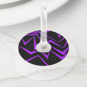 Abstract, vet, levendig geometrisch zigzagpatroon wijnglaslabel (Dichtbij)