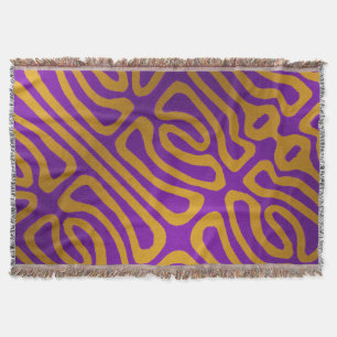 Abstract vet vet paars en geel patroon deken