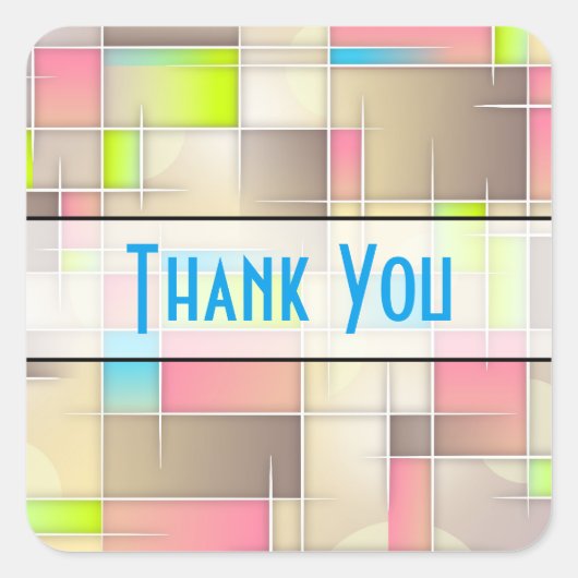 Abstract viares Geometric Pattern Dank u Vierkante Sticker (Voorkant)