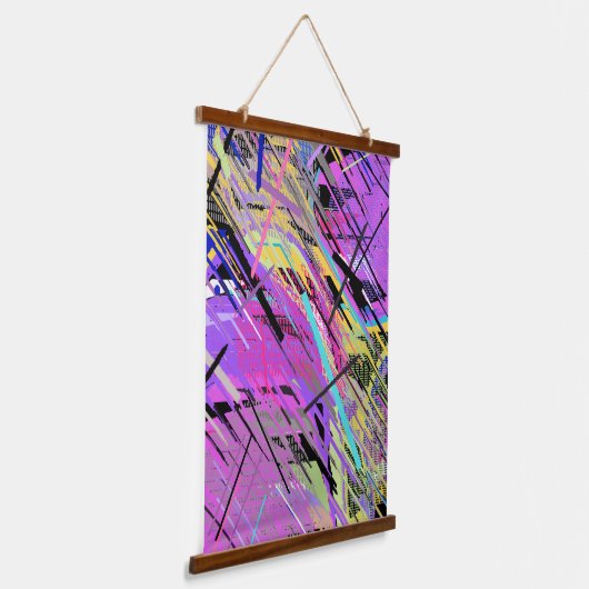 Abstract Vibrant 80s Poster Hangend Wandkleed (Gebogen)