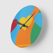 Abstract Vibrant Heart Shapes Round Clock Ronde Klok (Hoek)