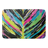 Abstract vibrant multicolor tropisch leder badmat (Voorkant)